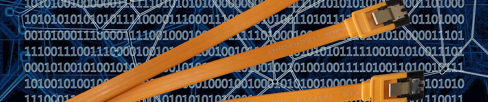 cables with binary code background