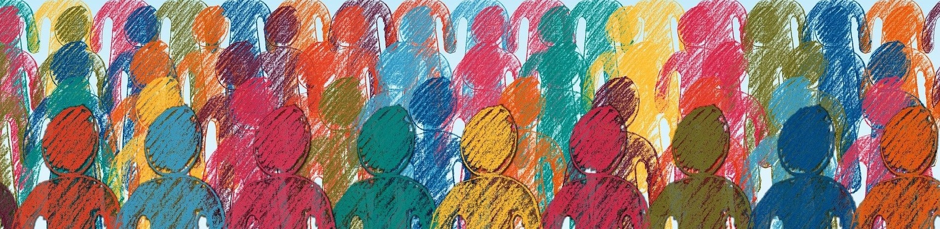 colorful crowd art